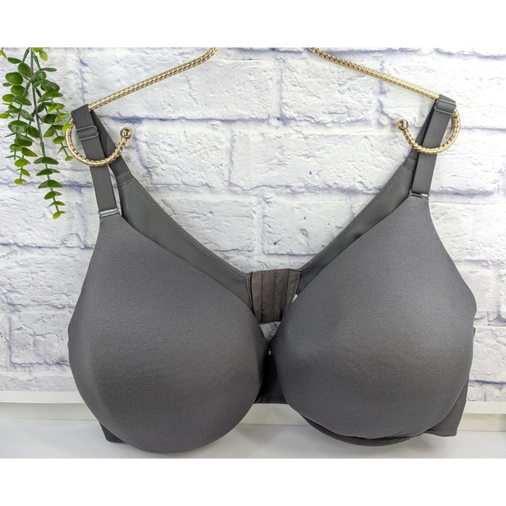 46DDD!😍Cacique Cotton T Shirt Bra Adjustable Straps Underwire Grey Lane Bryant